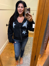 Star Patch Hoodie - Black or Heather Grey