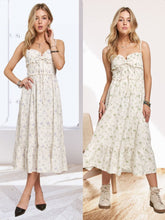 Ruffled Top Floral Midi Dress - Sage or Lavender