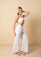 COTTON PANTS WITH SMOCKED WAIST- BLACK, WHITE OR BABY BEIGE