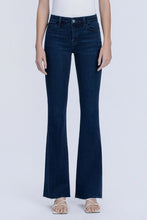 Flying Monkey Mid Rise Raw Hem Dark Wash Tinted Bootcut Jeans