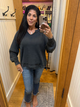 Mineral Washed Waffle Raglan Long Sleeve Top - Assorted Colors
