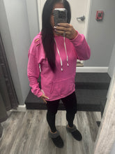 Shabby Distressed Drawstring Hoodie - Pink, White or Light Blue