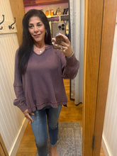 Mineral Washed Waffle Raglan Long Sleeve Top - Assorted Colors