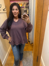 Mineral Washed Waffle Raglan Long Sleeve Top - Assorted Colors