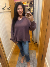 Mineral Washed Waffle Raglan Long Sleeve Top - Assorted Colors