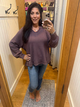 Mineral Washed Waffle Raglan Long Sleeve Top - Assorted Colors
