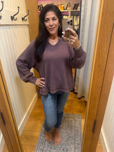 Mineral Washed Waffle Raglan Long Sleeve Top - Assorted Colors