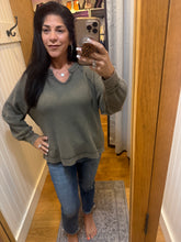 Mineral Washed Waffle Raglan Long Sleeve Top - Assorted Colors