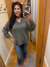 Mineral Washed Waffle Raglan Long Sleeve Top - Assorted Colors