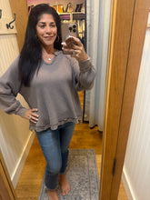 Mineral Washed Waffle Raglan Long Sleeve Top - Assorted Colors