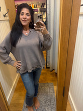 Mineral Washed Waffle Raglan Long Sleeve Top - Assorted Colors