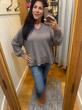 Mineral Washed Waffle Raglan Long Sleeve Top - Assorted Colors