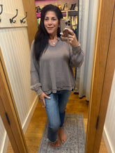 Mineral Washed Waffle Raglan Long Sleeve Top - Assorted Colors