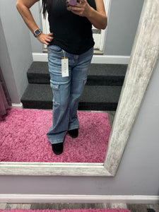 RISEN HIGH RISE WIDE CARGO JEANS