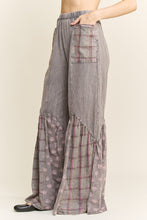 Mineral Washed Boho Pattern Patched Pants - Ash Oak or Charcoal