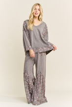 Mineral Washed Boho Pattern Patched Pants - Ash Oak or Charcoal
