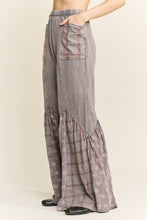 Mineral Washed Boho Pattern Patched Pants - Ash Oak or Charcoal