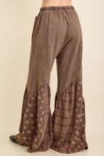 Mineral Washed Boho Pattern Patched Pants - Ash Oak or Charcoal