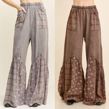 Mineral Washed Boho Pattern Patched Pants - Ash Oak or Charcoal