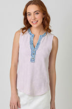 Mystree Washed Thermal Sleeveless Henley Top - Black, Grey,  BluePurple or Cream