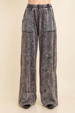 Mineral Washed Soft Touch Knitted Straight Leg Pants - Ashed Black