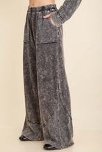 Mineral Washed Soft Touch Knitted Straight Leg Pants - Ashed Black