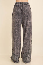 Mineral Washed Soft Touch Knitted Straight Leg Pants - Ashed Black