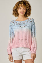 Ombre Waterdye Open Stitch Knitted Pullover - Lemon/Lilac or Blue/Pink