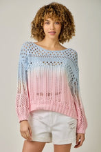 Ombre Waterdye Open Stitch Knitted Pullover - Lemon/Lilac or Blue/Pink