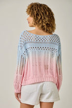 Ombre Waterdye Open Stitch Knitted Pullover - Lemon/Lilac or Blue/Pink