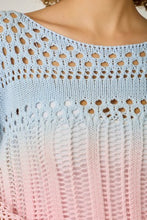 Ombre Waterdye Open Stitch Knitted Pullover - Lemon/Lilac or Blue/Pink