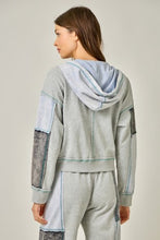 Color Blocked Zip-up Hoodie - Green/Grey or Oatmeal Mix
