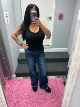 FLYING MONKEY HIGH RISE WIDE LEG JEANS - OCEAN VIEW