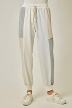 Color Block Track Pants - Oatmeal Mix or Green/Grey