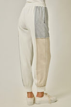 Color Block Track Pants - Oatmeal Mix or Green/Grey