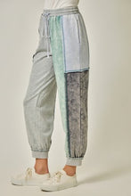 Color Block Track Pants - Oatmeal Mix or Green/Grey