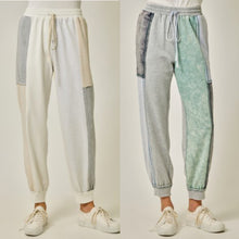 Color Block Track Pants - Oatmeal Mix or Green/Grey