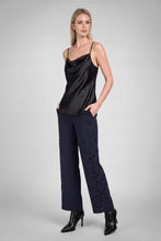 Cowl Neck Satin Cami Top - Black
