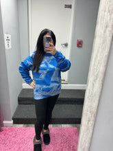 Hand Bleached Blue Fleece Pullover