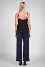 Cowl Neck Satin Cami Top - Black