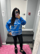 Hand Bleached Blue Fleece Pullover