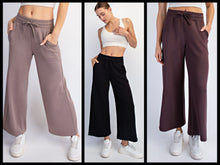 Modal Scuba Cropped Wide Pant - Black, Expresso, or  Mocha