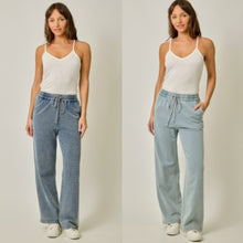 Knit Denim Track Pants - Denim Blue or Light Denim Blue