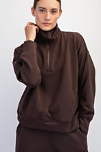 Modal Scuba Quarter Zip Funnel Neck Pullover - Espresso, Black or Mocha