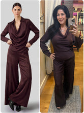 Tiered Wide Leg Satin Pants - Cherry Laquer