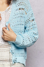 POL soft, open-knit sweater cardigan - Dandelion, Lime or Powder Blue