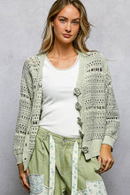 POL soft, open-knit sweater cardigan - Dandelion, Lime or Powder Blue