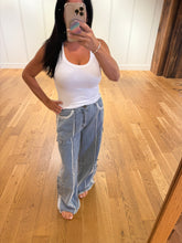 POL relaxed fit in twill with trim detail pointed solid pattern pants - Denim or Khaki Olive