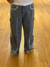 POL relaxed fit in twill with trim detail pointed solid pattern pants - Denim or Khaki Olive