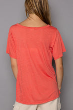 POL V-neck short sleeve chest pocket slub knit tee - Assorted Colors